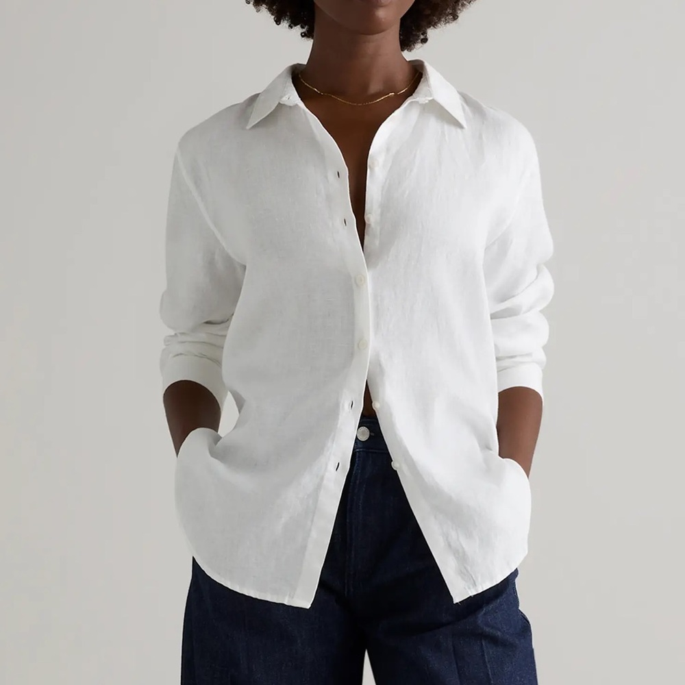 White linen Button-Up from Quince